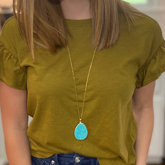 Statement Turquoise Drop Pendant