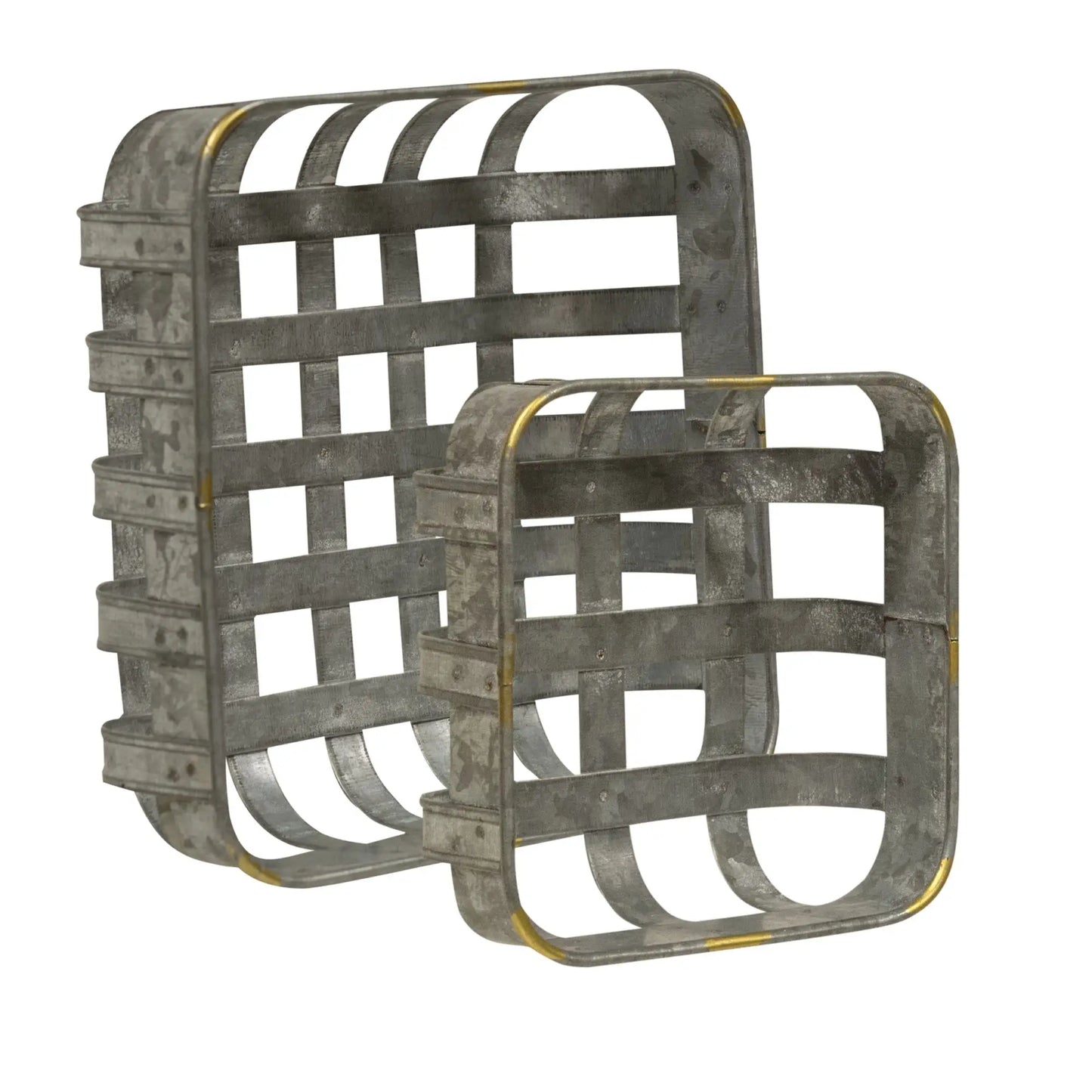 Galvanized Metal Baskets (set of 2)