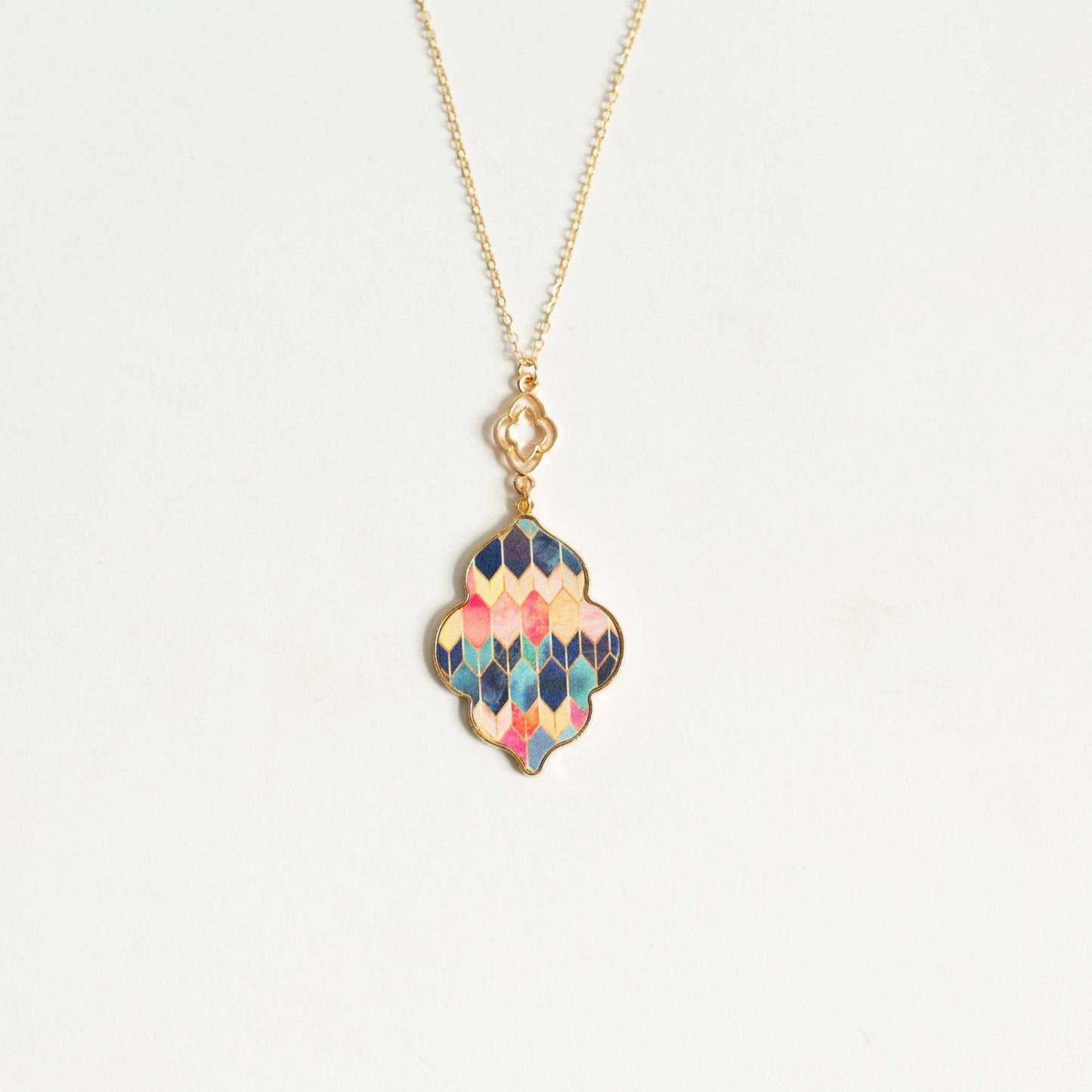 Charlie Pattern Drop Necklace - Mosiac Design