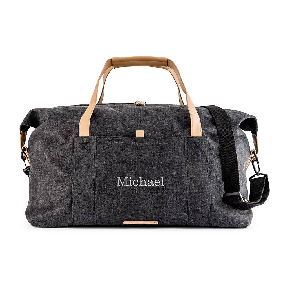 Large Canvas Travel Duffle Bag - Black