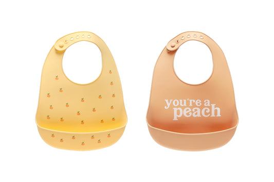 Silicone Bib Set, You’re a Peach